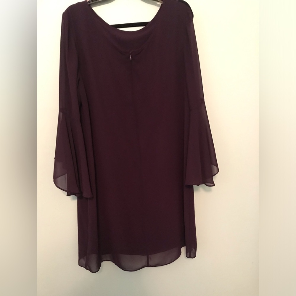 MSK Purple Long Flowy Sleeve Dress Size 14 - Picture 2 of 8